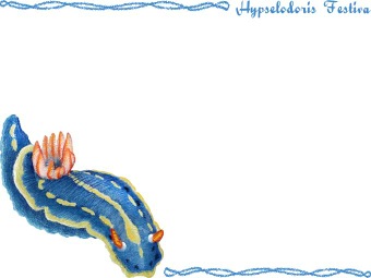 （青海牛）アオ ウミウシの年賀状／非商用無料イラスト