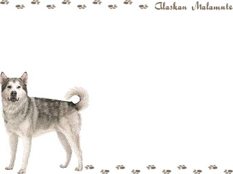 アラスカン マラミュートの年賀状／非商用無料イラスト