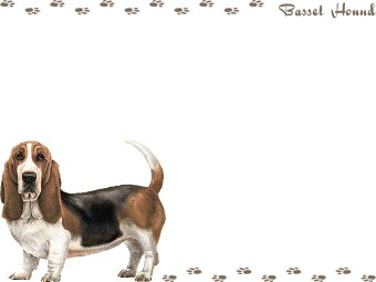 バセット ハウンドの年賀状／非商用無料イラスト