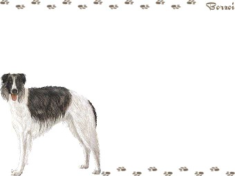 ボルゾイの年賀状／非商用無料イラスト