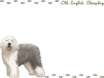 オールド イングリッシュ シープドッグの年賀状／非商用無料イラスト