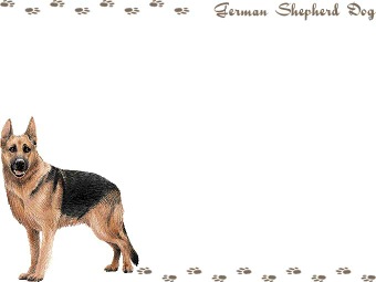 ジャーマン シェパード ドッグの年賀状／非商用無料イラスト