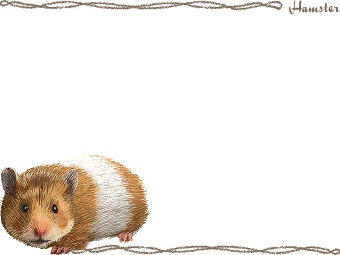 ゴールデン ハムスターの年賀状／非商用無料イラスト