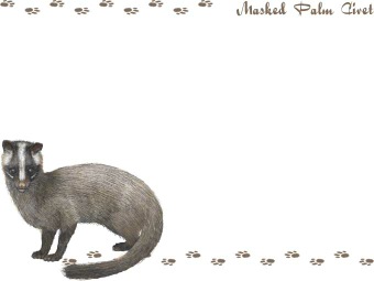 （白鼻芯）ハクビシンの年賀状／非商用無料イラスト