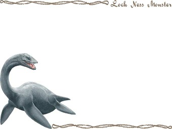 ネッシー／首長竜の年賀状／非商用無料イラスト