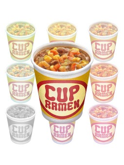 カップ ラーメンのポストカード／無料イラスト