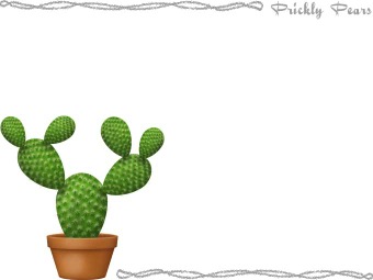 （団扇仙人掌、団扇覇王樹）ウチワ サボテンの年賀状／非商用無料イラスト