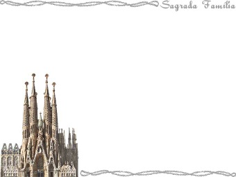 サグラダ・ファミリア（バルセロナ）の年賀状／非商用無料イラスト