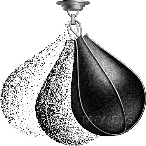 パンチングボール、スピードバッグ（黒）のイラスト／条件付フリー素材集