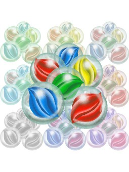 ビー玉のポストカード／無料イラスト