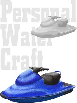 すいじょうおーとばいのポストカード／条件付無料素材