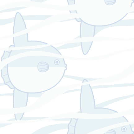 479 しんぷるマンボウ＞翻車魚（まんぼう）のテキスタイル図案／非商用無料イラスト