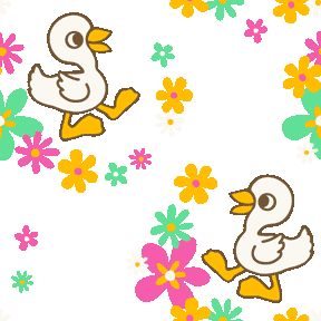 487 花とあひるの携帯背景画像