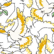 140 ラフタッチ鳩の総柄図案