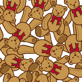 284 密集クマの縫ぐるみのイラスト総柄