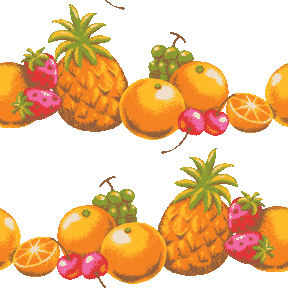 パイナップル,苺,マスカット,蜜柑＜果物ミックスのイラスト壁紙／条件付フリー素材