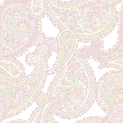 419 花柄ペイズリー＞ペーズレー（大）のテキスタイル図案／非商用無料イラスト