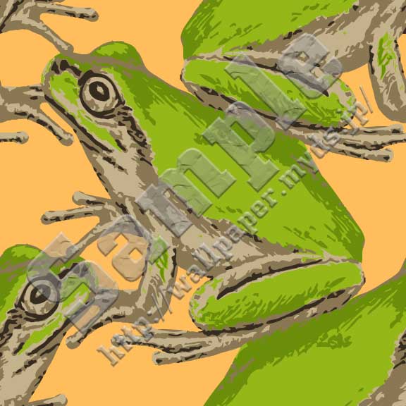 リアルタッチ雨蛙（あまがえる）のテキスタイルサンプル