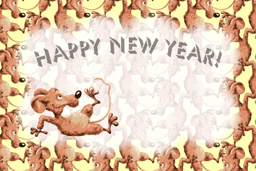 ネズミくんの年賀用イラスト