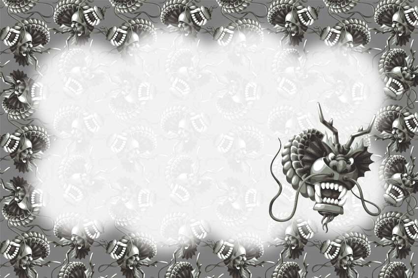 銀の龍＜竜・辰年（たつどし）のポストカードイラスト・無料