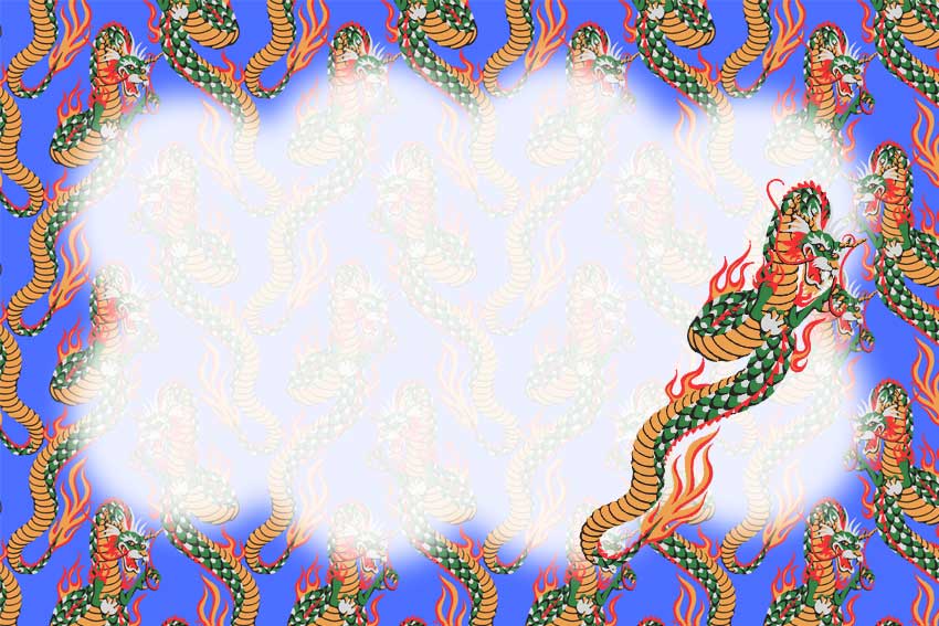 シンプル龍＜竜・辰年（たつどし）のポストカードイラスト・無料