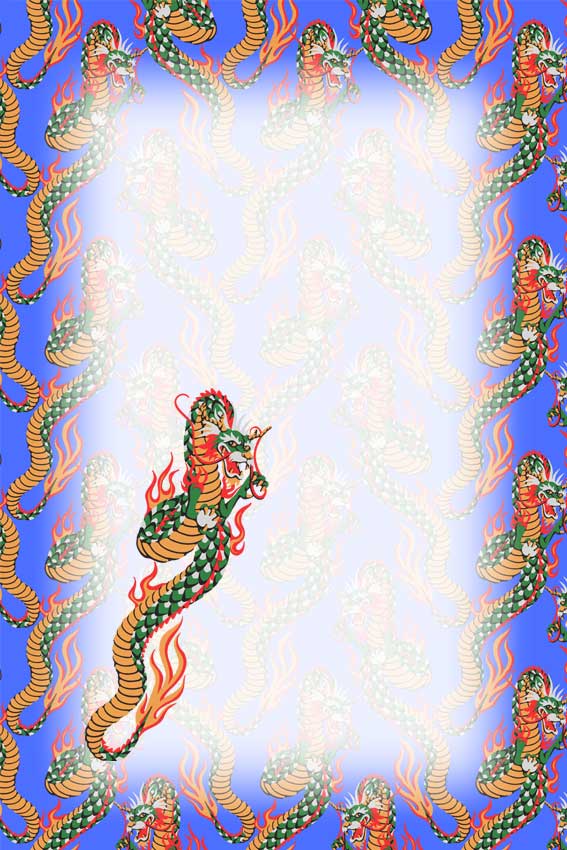 竜・辰年（たつどし）＞シンプルタッチドラゴンの葉書サイズイラスト・フリー