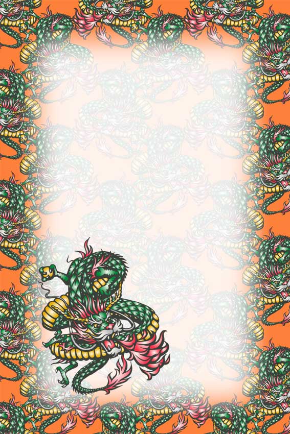 竜・辰年（たつどし）＞火吹きドラゴンの葉書サイズイラスト・フリー