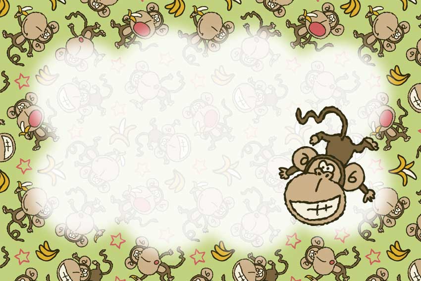サルとばなな＜猿・申年（さるどし）のポストカードイラスト・無料