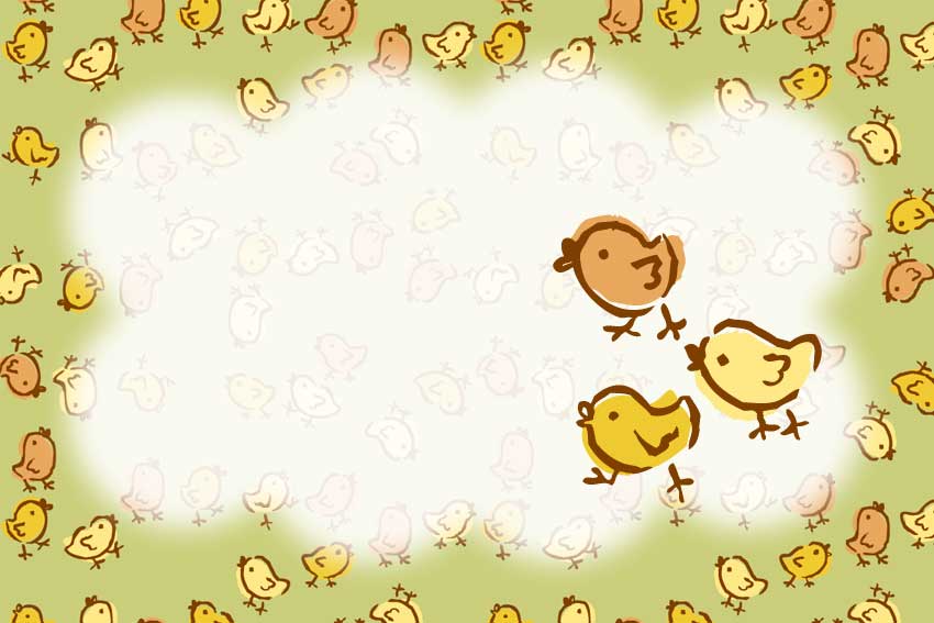 シンプルヒヨコ＜鳥・酉年（とりどし）のポストカードイラスト・無料